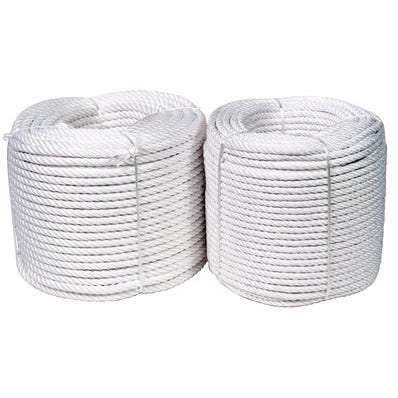 Corde cable nylon blanc 18 mm Long.50 m