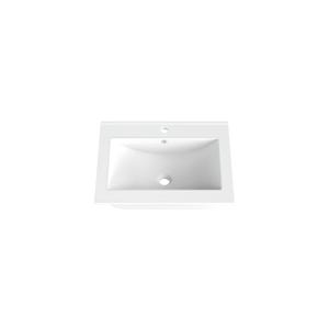 Plan vasque simple céramique blanc L.60 x H.15 x P.46 cm Atlantis