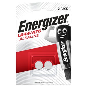 Piles bouton Energizer Alcaline LR44/A76, paquet de 2