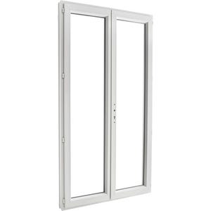 Porte-fenêtre PVC H.215 x l.120 cm ouvrant à la française 2 vantaux blanc