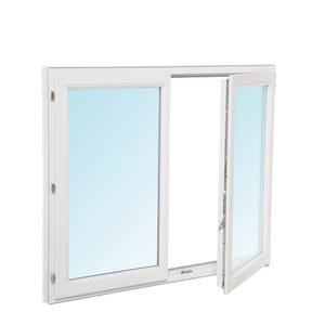 Fenêtre PVC H.175 x l.100 cm ouvrant à la française 2 vantaux blanc