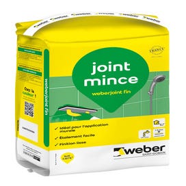Joint en poudre gris ciment E00 5kg Weber.joint fin - Weber