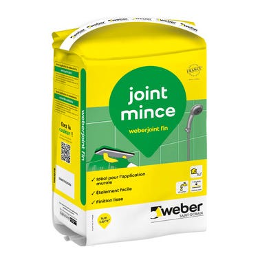 Joint en poudre gris ciment E00 5kg Weber.joint fin - Weber