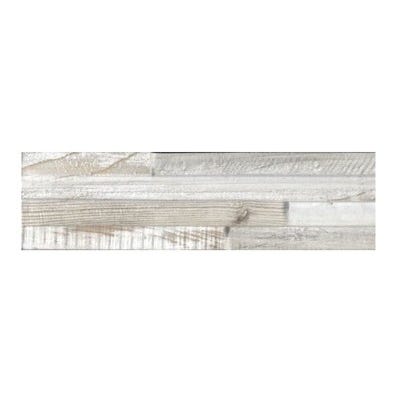 Plaquette de parement grès cérame émaillé 7,5x38,5cm Samuraï blanc