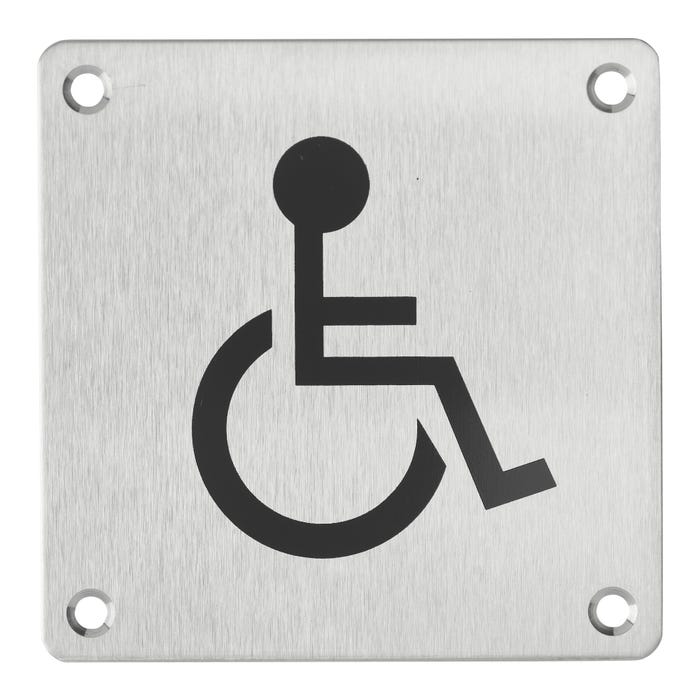 Plaque signaletiq 100x100mm wc handicape