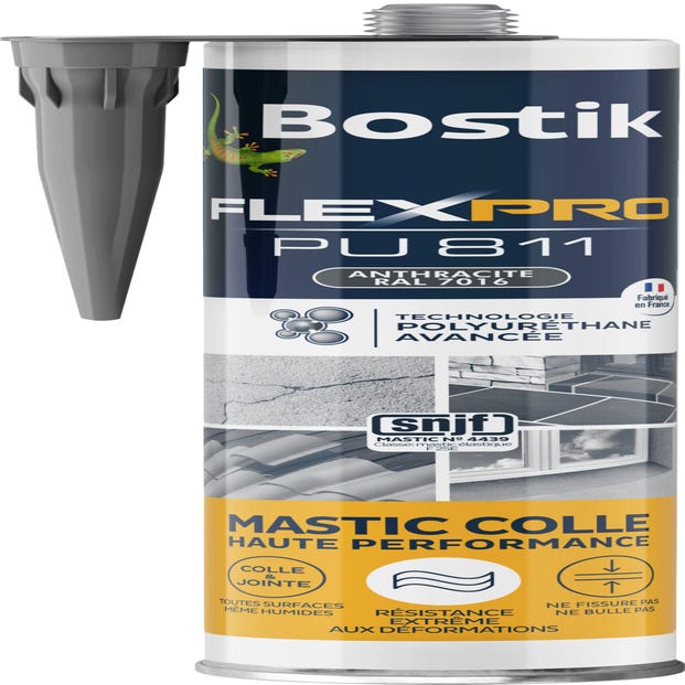 Mastic colle et joint haute performance gris ral 7016 300 ml Flexpro Pu 811 - BOSTIK