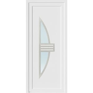 Porte d'entrée PVC blanc poussant gauche H.215 x l.90 cm Neptune