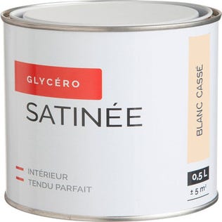 Peinture intérieure multi-supports glycéro satin blanc cassé 0,5 L