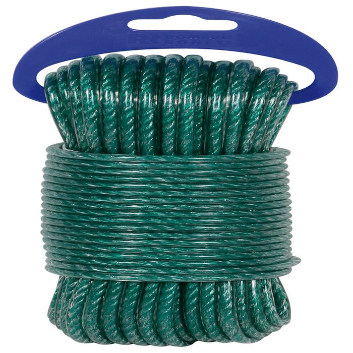 Câble acier plastifié vert Long.25 m Ep.3,8 mm