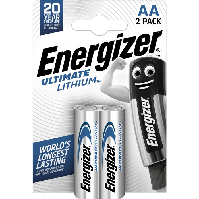 Pack 2 piles lithium aa/lr6 energizer