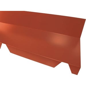 Faîtière crantée contre mur pour plaque rouge Long.210 cm