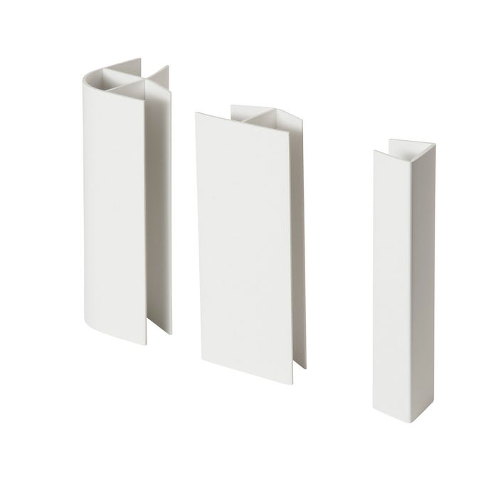 Pack raccords de plinthes de cuisine en PVC blanc ép. 16-19 mm / h.15 cm