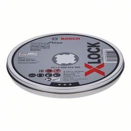 Lot de 10 disques à tronçonner X-Lock moyeu plat métal inox Diam.125 x 1 mm - BOSCH