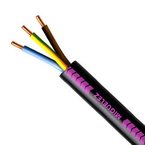 Cable électrique U-1000 R2V 3G 1,5 mm² 50 m noir Barrynax - MIGUELEZ SL