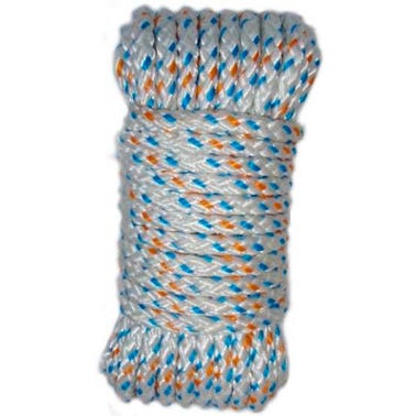 Cordeau polyester bleu et orange Long.20 m Diam.3,8 mm