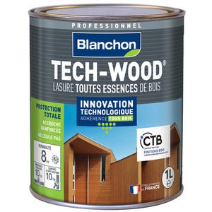 Lasure bois extérieurs verticaux bois grisé 1 L Tech-Wood® - BLANCHON