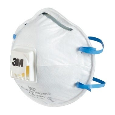 Lot de 5 masques de protection respiratoires FFP2 pour outillages et ponçage manuel 8822, avec soupape Cool-flow - 3M