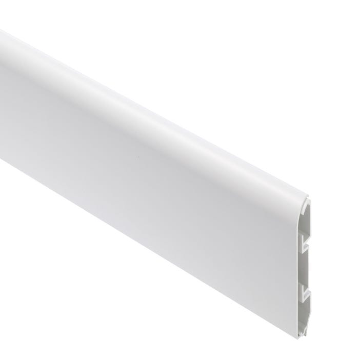 Plinthe PVC blanc H.8 x Ep.1,5 cm Long.2,6m 