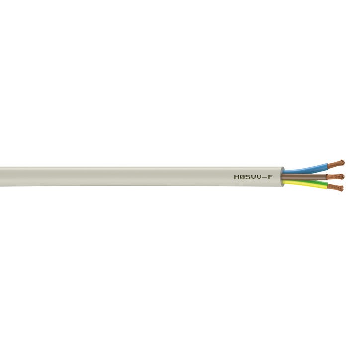 Cable électrique HO5VVF 3G 2,5 mm² Couronne 25 m - NEXANS FRANCE 