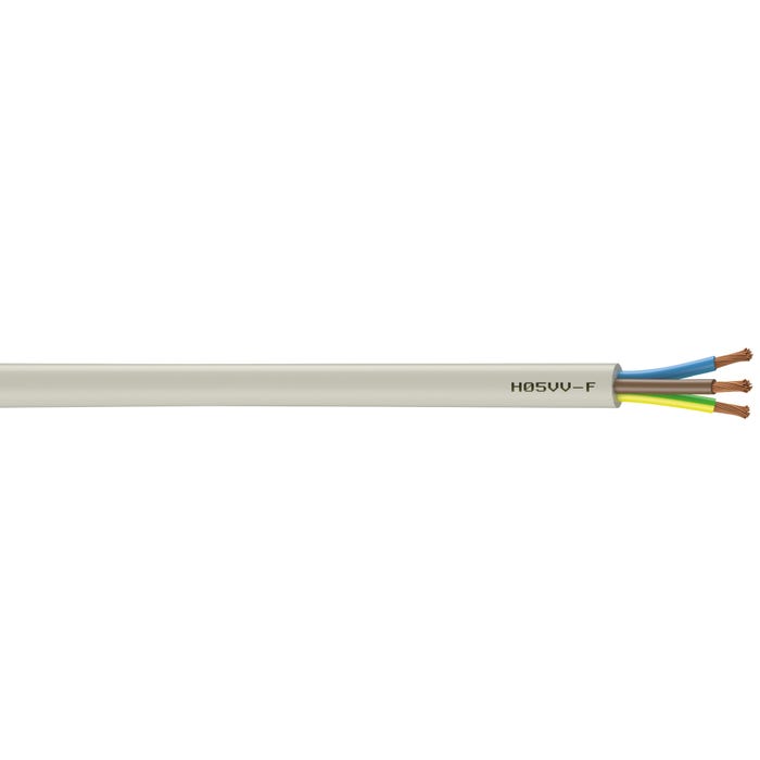 Cable électrique HO5VVF 3G 1,5 mm² Couronne 5 m - NEXANS FRANCE 