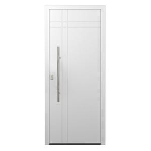 Porte d'entrée aluminium blanche bâton maréchal poussant gauche H.215 x l.90 cm Avila premium