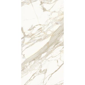 Carrelage intérieur sol et mur beige effet marbre l.60 x L.120 cm Marble one Calacatta Brillant
