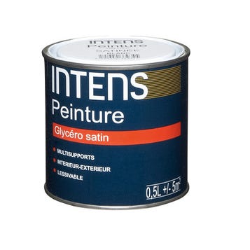 Peinture intérieure et extérieure multi-supports glycéro satin noir carbone 0,5 L - INTENS