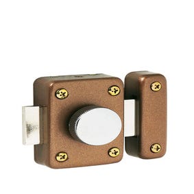 Verrou bouton cylindre verni bronze 35 mm 5 goupilles 3 clés