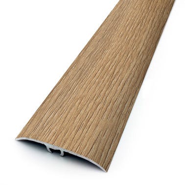 Barre de seuil aluminium chêne à visser L.93 x l.4,10 cm Manoir