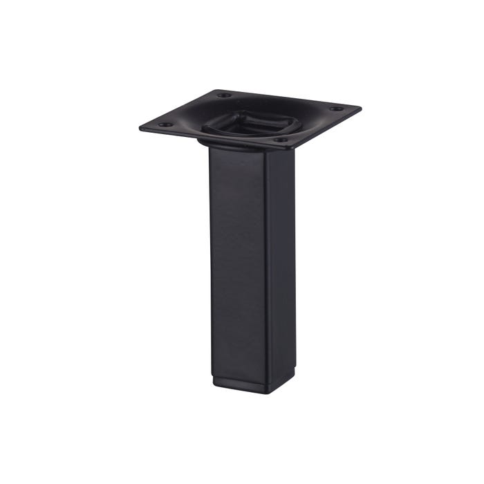 Pied de meuble carré en acier H.10 cm 2,5 x 2,5 cm noir