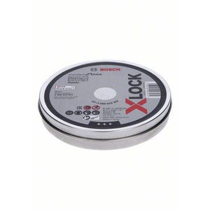 Disque à tronçonner X-Lock moyeu plat EXPERT acier inox Diam.125 x 1 mm - BOSCH 