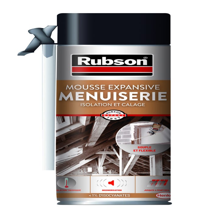 Mousse polyuréthane expansive menuiserie isolation et calage blanc 500 ml - RUBSON