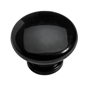 Set de 6 boutons en plastique noir Diam.40 mm