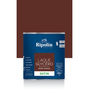 Peinture intérieure et extérieure multi-supports glycéro satin rouge basque 2 L - RIPOLIN