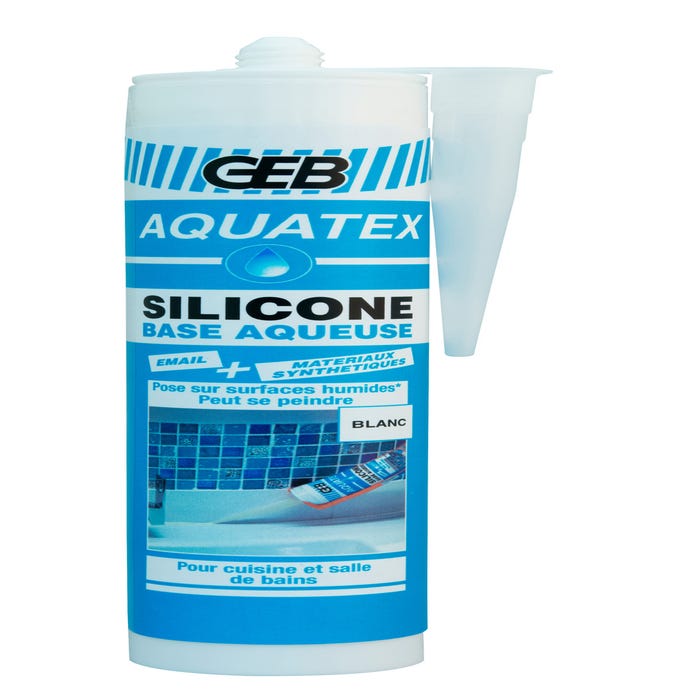 Mastic silicone blanc 310 ml Aquatex - GEB