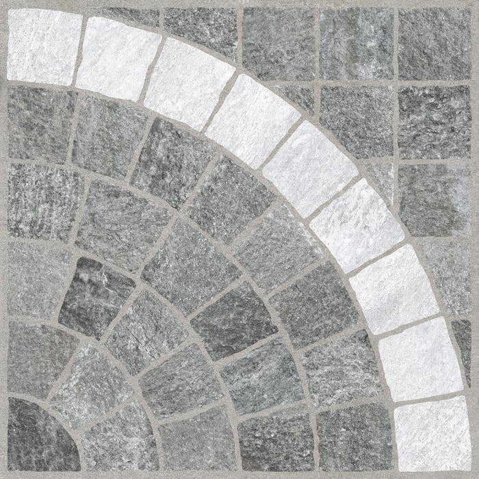 Dalle carrelage extérieur effet pierre l.60,5 x L.60,5 cm - Pavé Paris Gris Arc Blanc