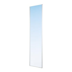 Porte de placard coulissante - 1 Vantail Miroir Argent - Profil Blanc 10x600x2500mm