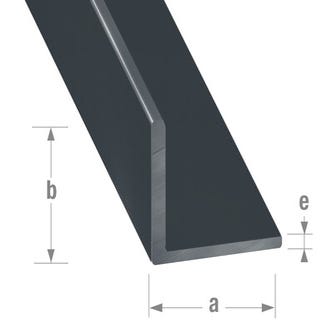 Cornière aluminium laqué noir l.15 x Ep.15 mm, L.250 cm