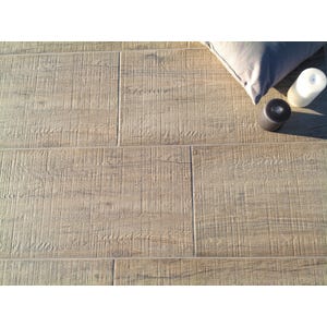 Carrelage sol extérieur effet bois l.30 x L.60 cm - Alpin Noix