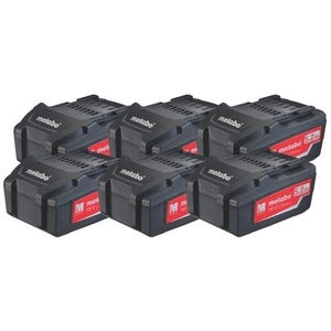 Lot de 6 batteries 18V 5,2Ah Li-Power pour outils sans fil 18V pack énergie - 685133000 METABO