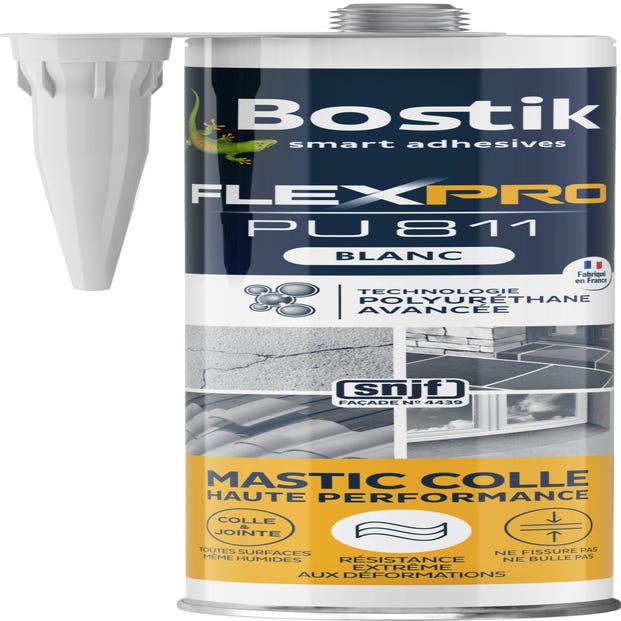 Mastic colle et joint haute performance blanc 300 ml Flexpro Pu 811 - BOSTIK