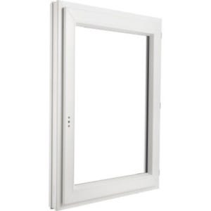 Fenêtre PVC H.45 x l.60 cm ouvrant à la française 1 vantail tirant droit blanc