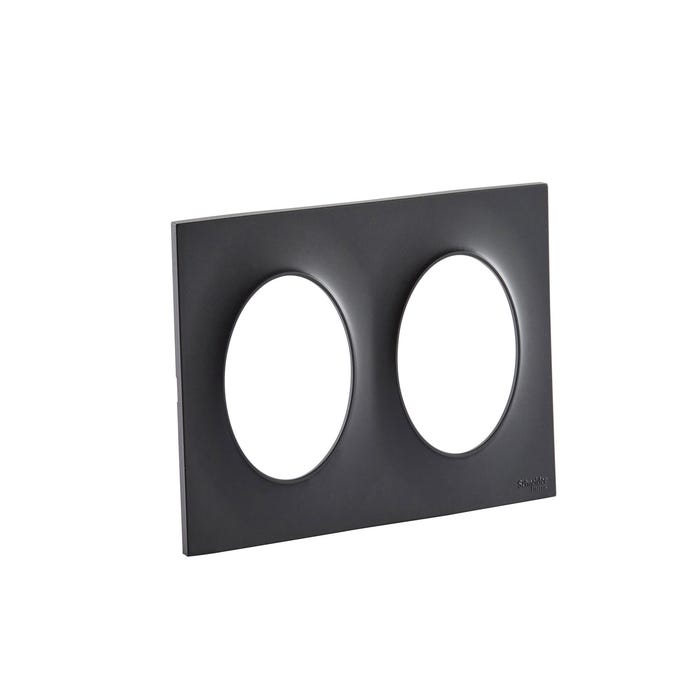 Plaque 2 postes anthracite Odace Style - SCHNEIDER ELECTRIC