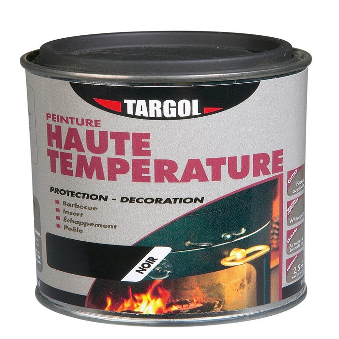 Peinture haute température noir 250 ml - TARGOL
