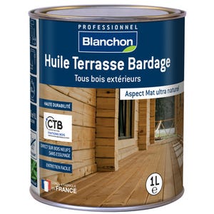 Huile terrasse et bardage bois teinte bois grisé 1 L - BLANCHON