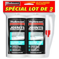 Lots de 2 cartouches silicone joint sanitaire RUBSON Transparent 280ml