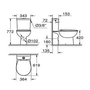 WC à poser Bau Ceramic - 39495000 GROHE