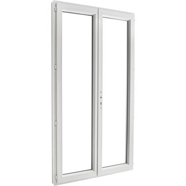 Porte-fenêtre PVC H.215 x l.140 cm ouvrant à la française 2 vantaux blanc