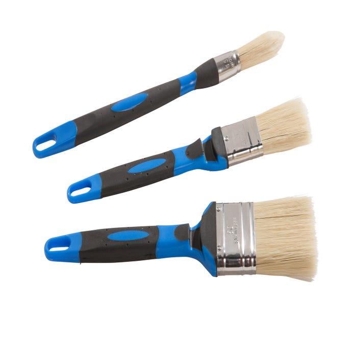 Pinceaux brosses plats et à rechampir pour peinture acrylique - KENSTON (lot de 3)