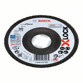 Disque à lamelles X-Lock grain 60 plateau fibre pour meuleuse X-Lock Diam.125 mm - BOSCH PROFESSIONNEL